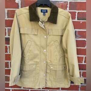 Scoop Women’s L (12-14) Cotton Oversized Midweight Khaki Cargo Barn Jacket T4